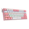 Redragon K617 FIZZ 60% Wired RGB Gaming Keyboard, 61 Keys Compact Mechanical Keyboard w/ White & Pink Mixed-Colored Keycaps, Linear Red Switch, Pro Driver Support